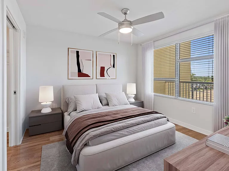 Settle into a bedroom designed for rest and comfort