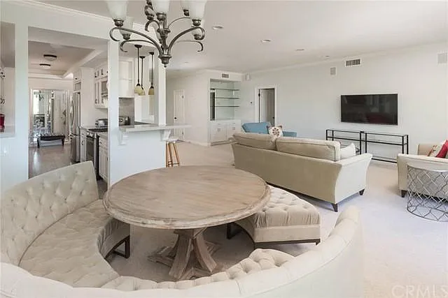 Dining, kitchen, living