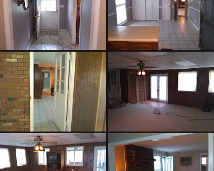 Then living room dining room and Hall entryway and kitchen area