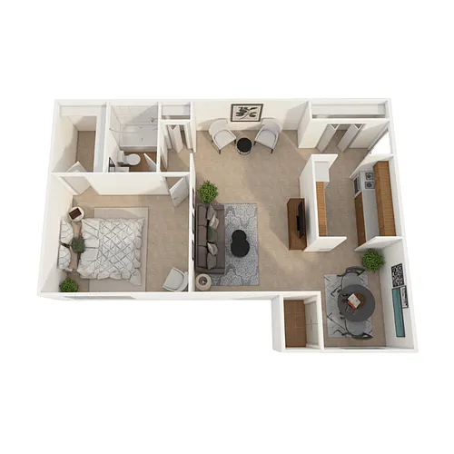 Floor plan 1 Bedroom 1 Bathroom