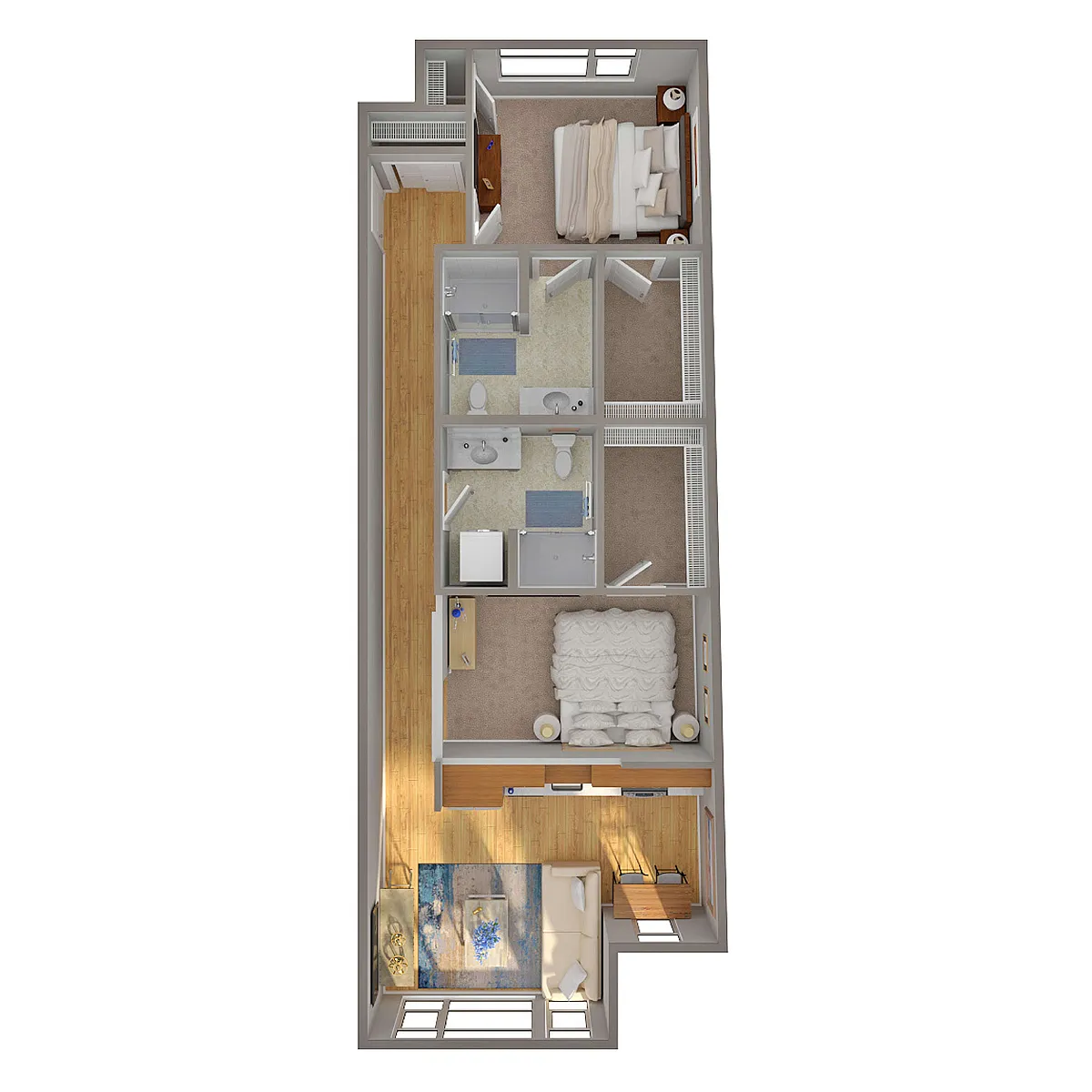 Floor plan 2 Bed/2 Bath Open - G