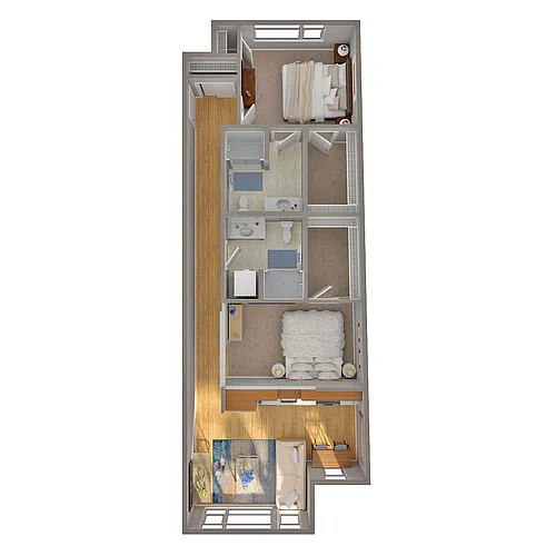Floor plan 2 Bed/2 Bath Open - G