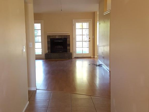 Entry and main living with fireplace