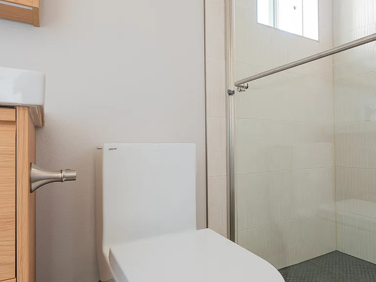 Upstairs bathroom with full size shower