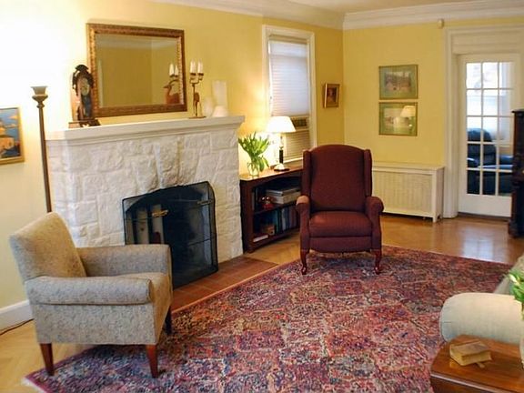 Livning Room with Wood-burning Fireplace