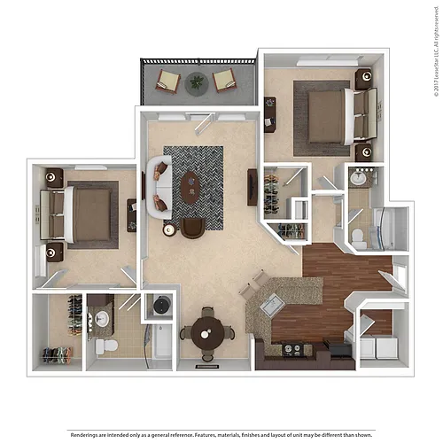 Floor plan 2 Bedroom Craftsman Select