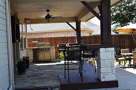 built in grill and tv