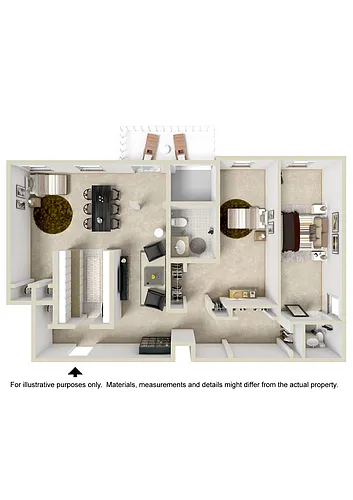 Floor plan Two Bedroom Den Niskayuna