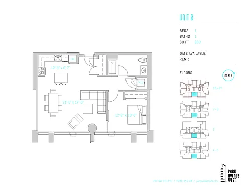 Floor plan 1 Bed 1 Bath