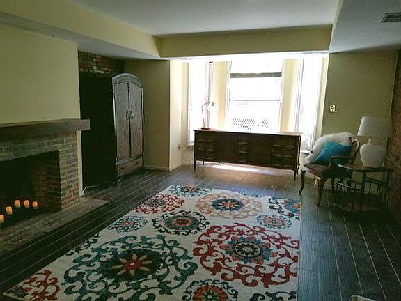Living room with large bay window
