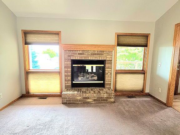 Bricked gas fireplace