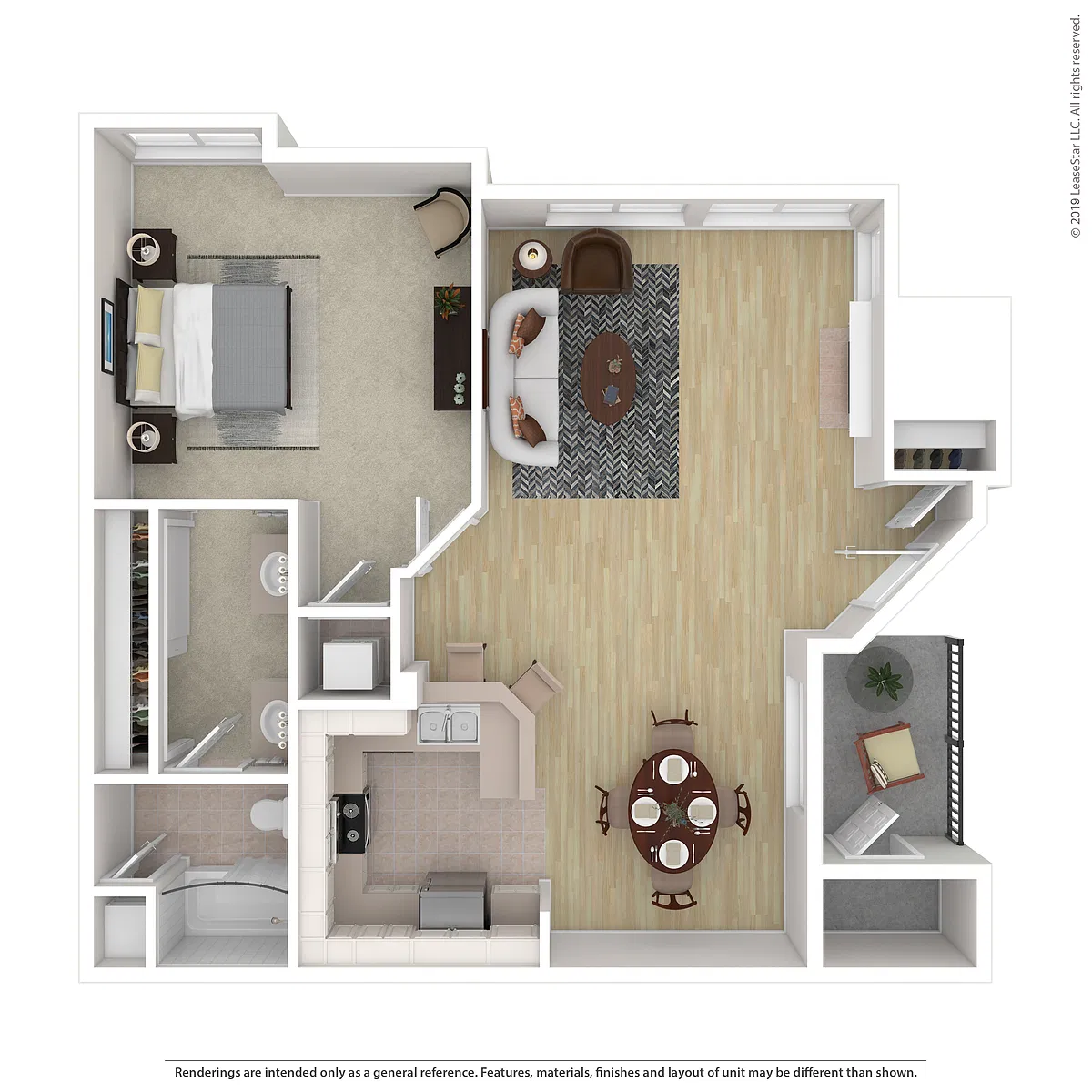 Floor plan 1 Bed 1 Bath