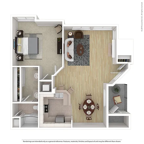Floor plan 1 Bed 1 Bath