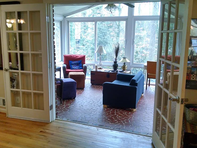 view to sunroom from living room