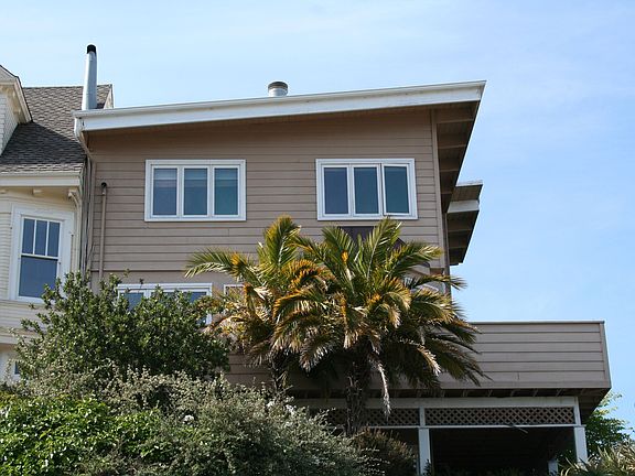 Tucked away with huge private garden.