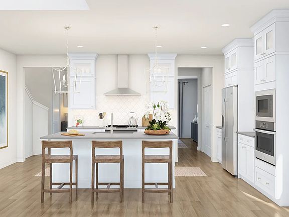 Kitchen with pendant lighting