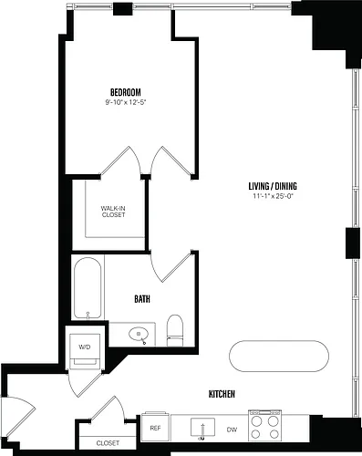 Floor plan 1 Bed/1 Bath-C2A.1
