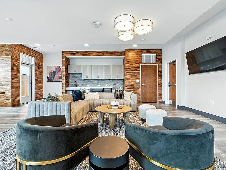 Open Community Lounge Featuring a Kitchen