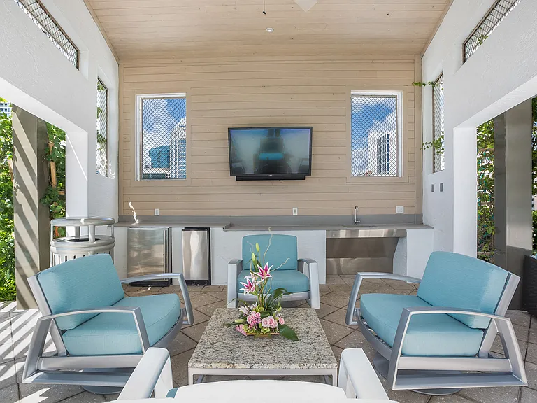 Host in the Entertaining Pavilion with TVs and built-in dry bar