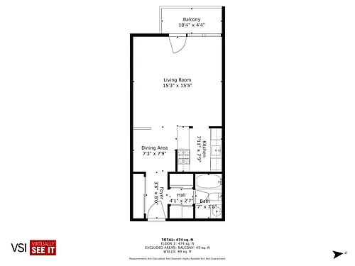 Floor plan Fontana - Studio/1 bath