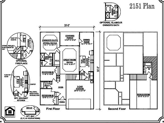 3 bedroom, 3 bath with large bonus room and covered back porch