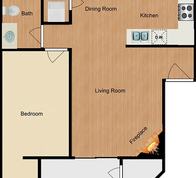 One bedroom, one bath, 610 square foot apartment home One bedroom, one bath, 610 square foot apartment home