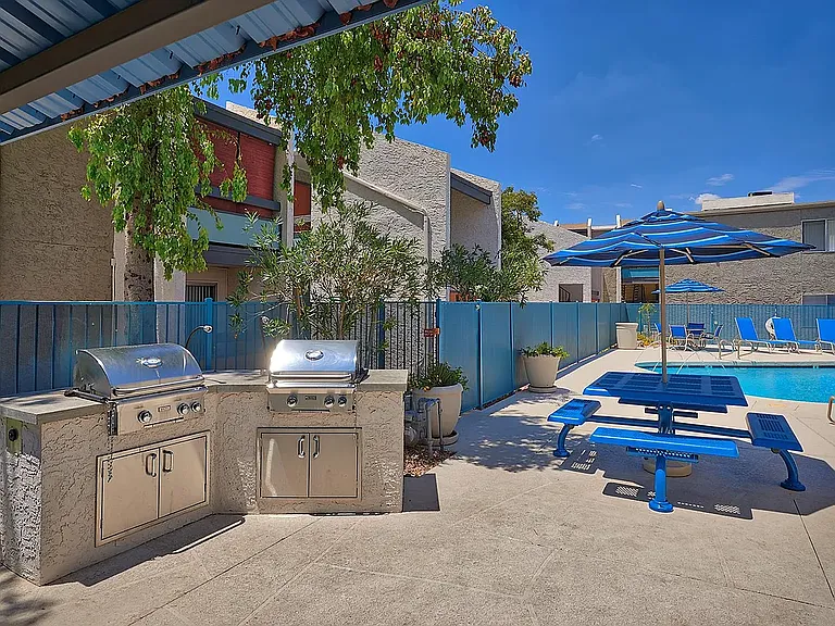 Resort Style Pool with BBQ Grills