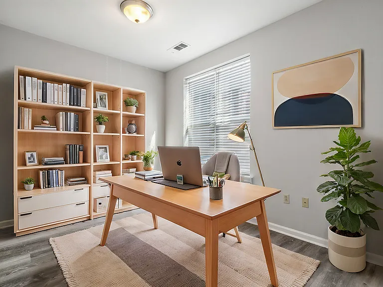 A second bedroom option can be used as a home office retreat. Perfect for remote work or study with a large window with natural light. A second bedroom option can be used as a home office retreat. Perfect for remote work or study with a large window with 