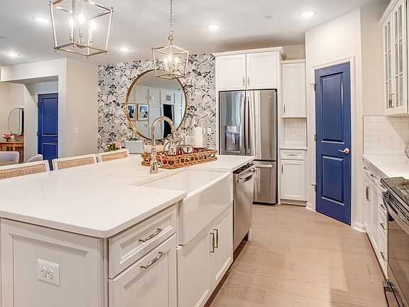 Pendant lighting over island