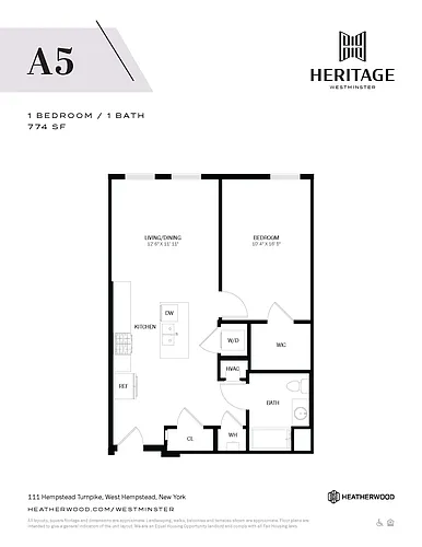 Floor plan 1 Bed, 1 Bath - A5