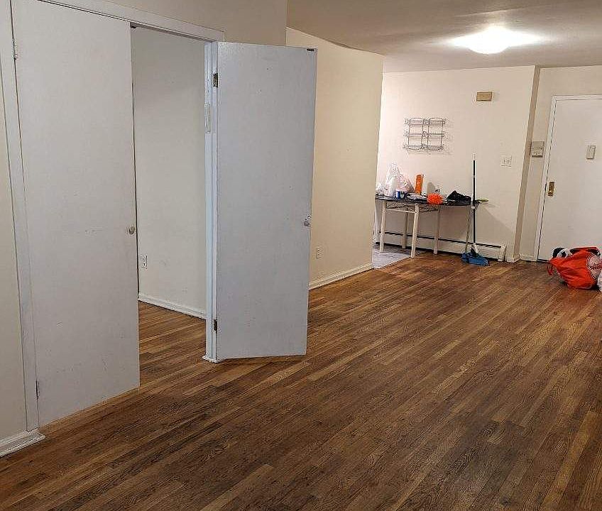 View from dining room area to front door