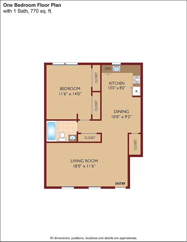 Floor plan $2.70/sq.ft. - One Bedroom