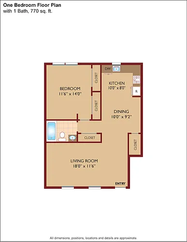 Floor plan $2.80/sq.ft. - One Bedroom