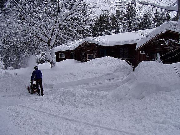 shoveling the short driveway