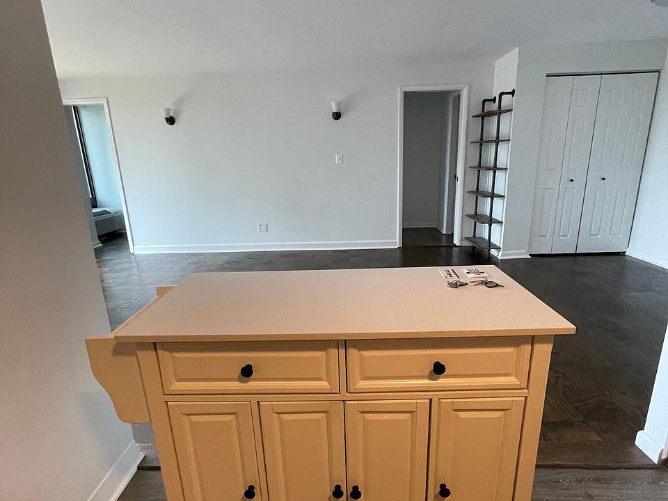 View from inside the kitchen to the living room. Open floor plan.