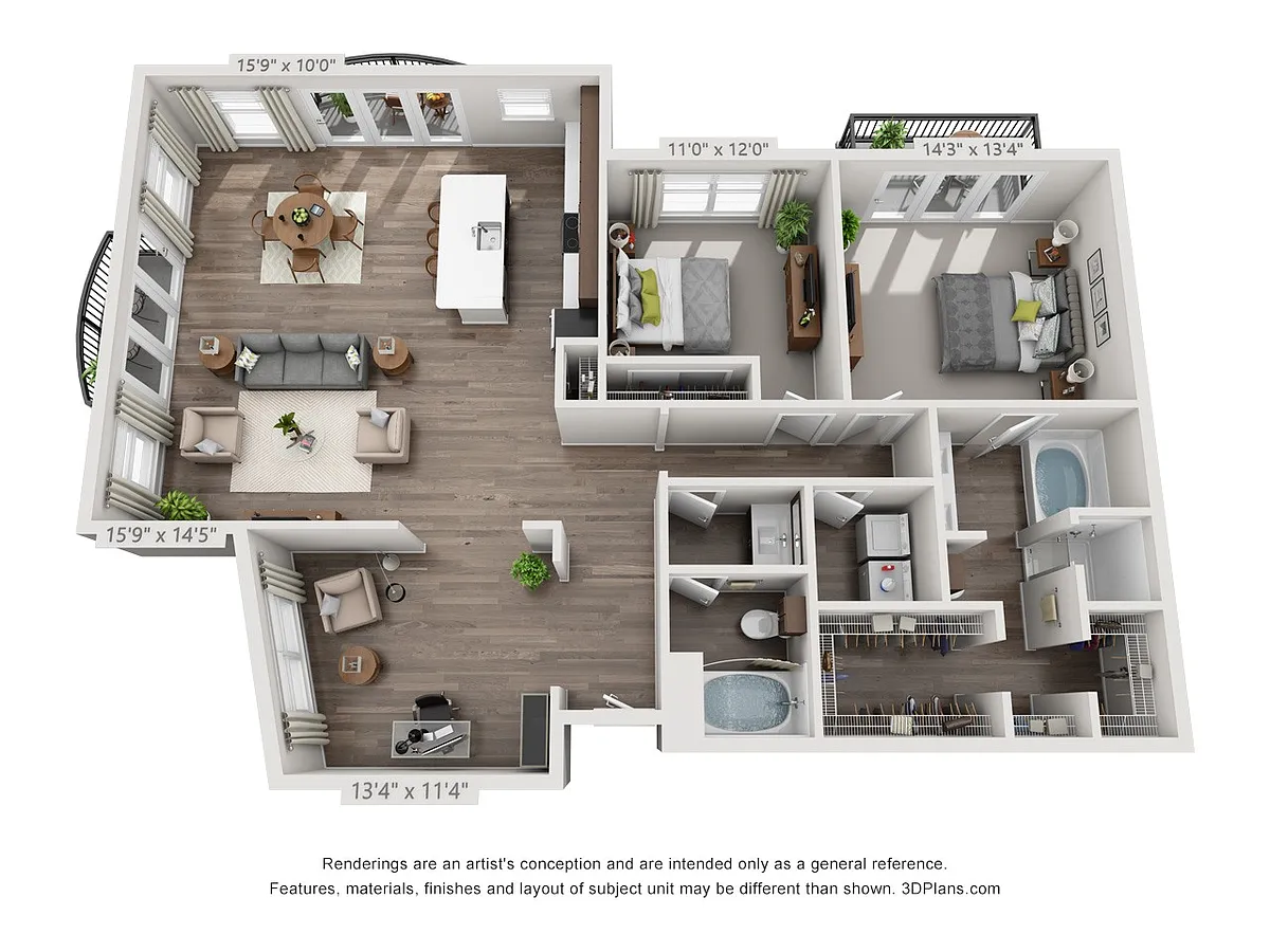 Floor plan Arbor Hills 2BS4