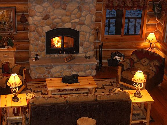 Wood burning fireplace