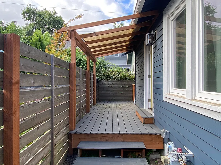 Back deck connects from kitchen