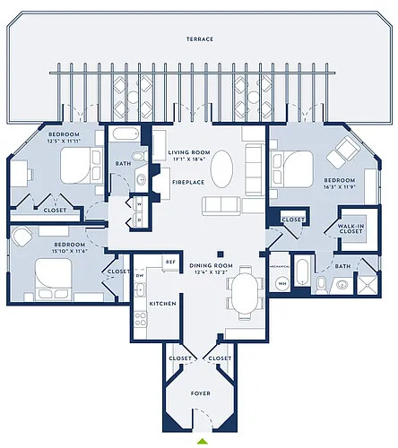 Floor plan 3 Bed/2 Bath-F4A