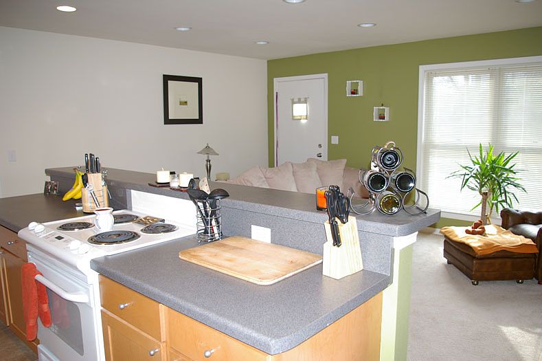 Kitchen looking to living room