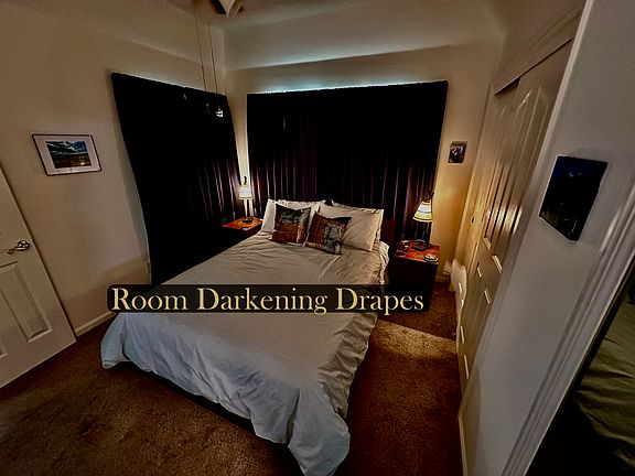 Sleep well with room darkening drapes.