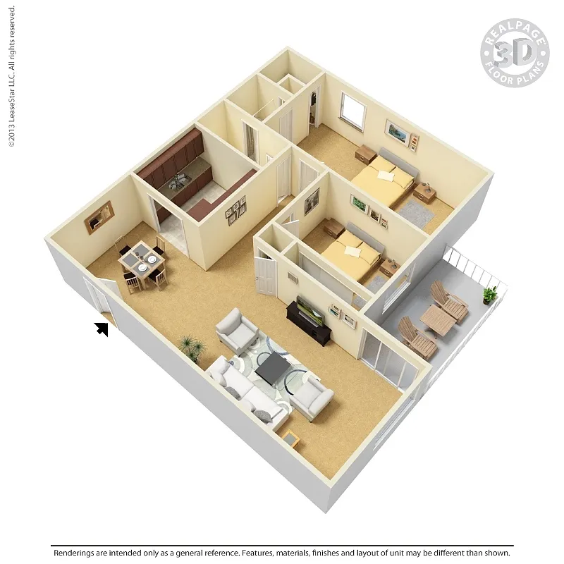 Floor plan 2 Bedroom A