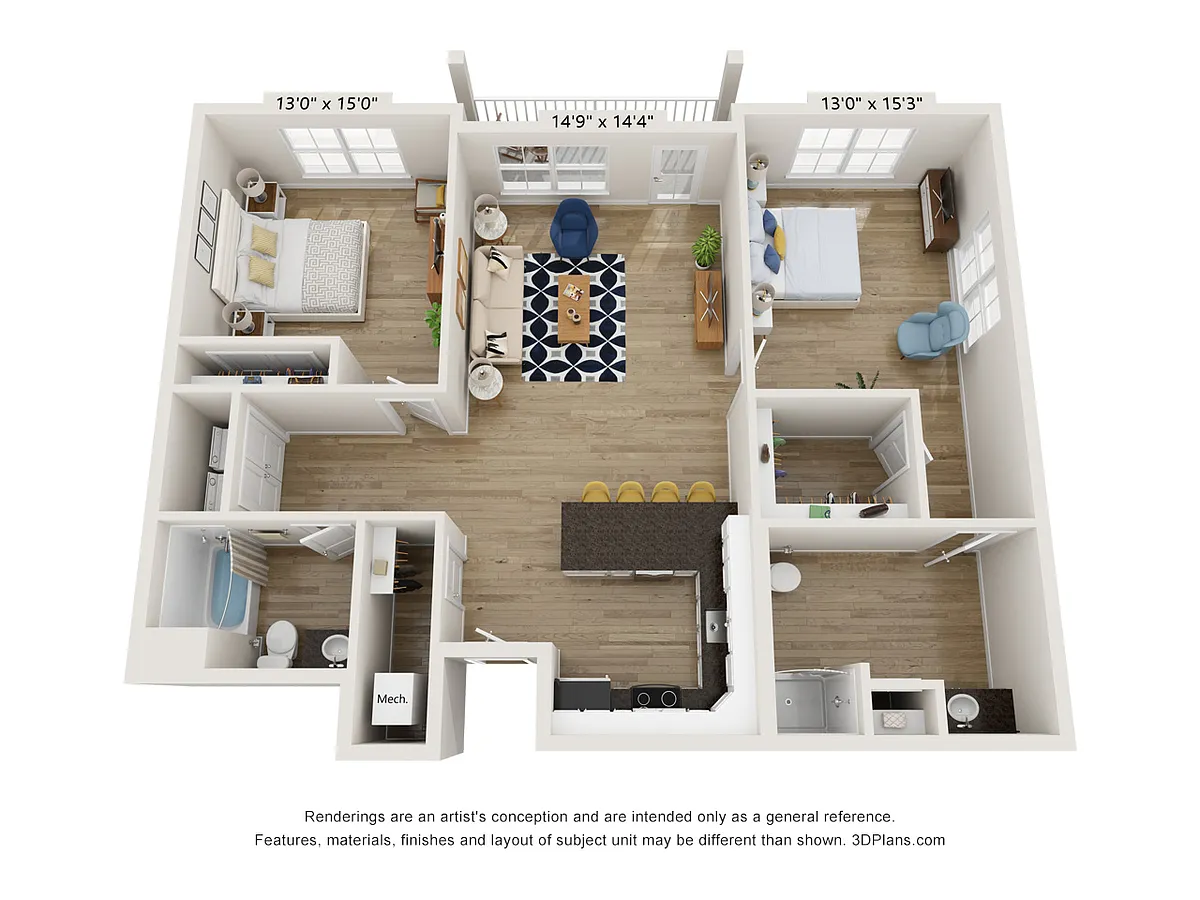 Floor plan 2 Bed C