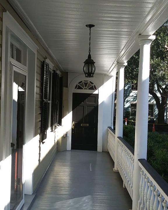 Lower piazza/porch and main entrance door