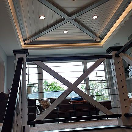 Living room coffered ceiling