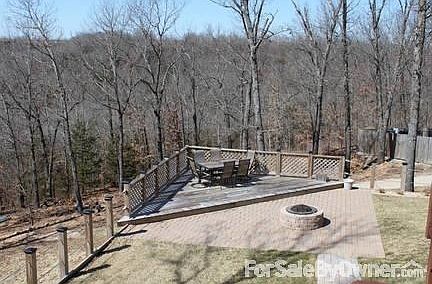 Side Yard View of Deck and Fire Pit