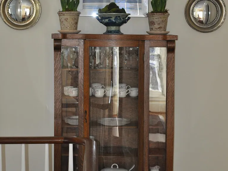 cabinet at end of hallway