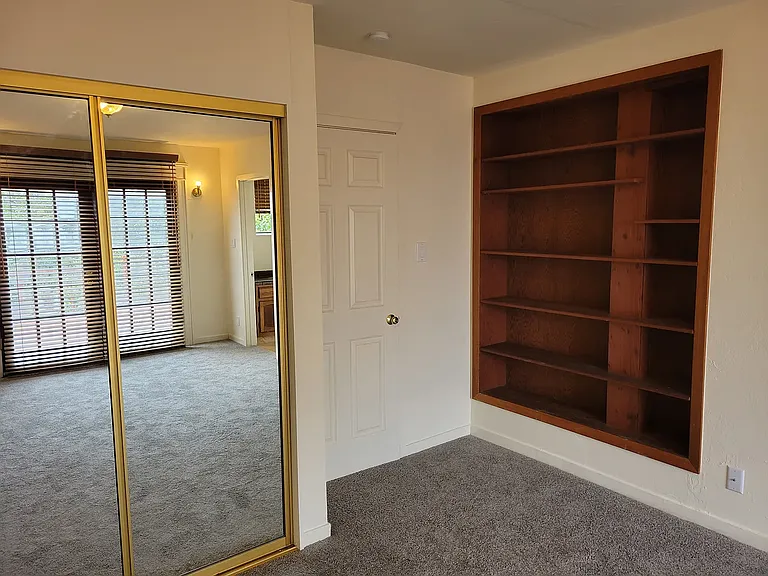 Downstairs bedroom, built in book shelf