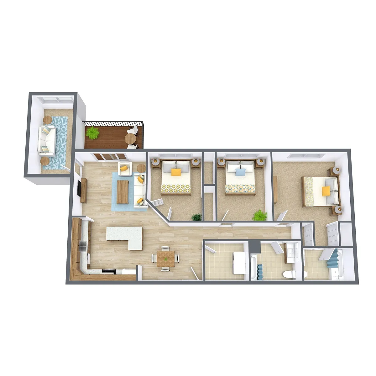Floor plan Three Bedroom 32A