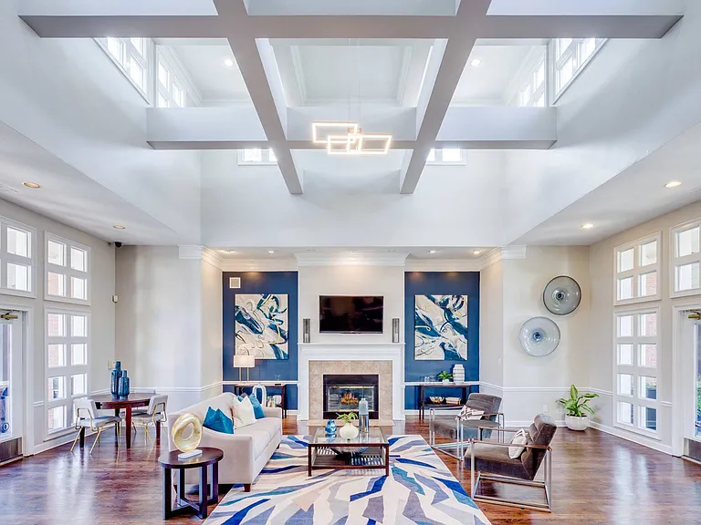 Spacious Clubhouse View with Sitting Area and TV